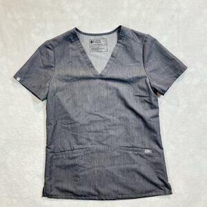 FIGS‎ Casma Three-pocket Scrub Top Womens Sz XS Gray Stretch FW1100